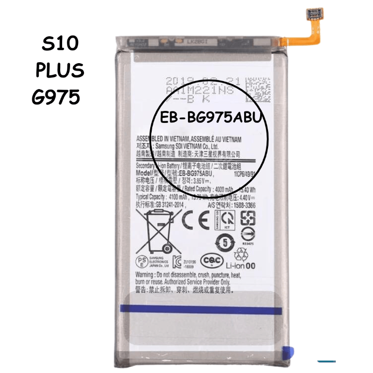 EB-BG975ABU 4100mAh Battery For Samsung Galaxy S10 Plus G975 - Best Cell Phone Parts Distributor in Canada, Parts Source EB-BG975ABU 4100mAh Battery For Samsung Galaxy S10 Plus G975 - Best Cell Phone Parts Distributor in Canada, Parts Source